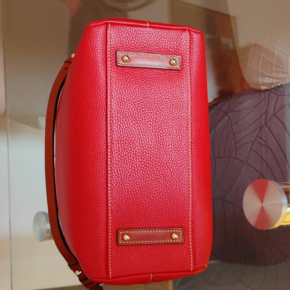 Dooney & Bourke Red Leather Tote - Picture 4 of 7